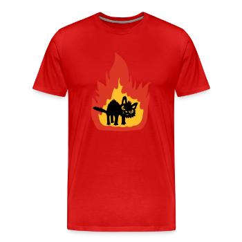 Brennende heiße Katze - Männer Premium Bio T-Shirt - Rot - Vorne - Damien (186cm)