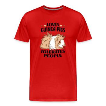 Meerschweinchen - Männer Premium Bio T-Shirt - Rot - Vorne - Damien (186cm)