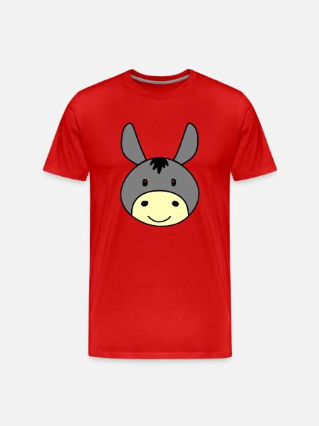 Âne mignon - T-shirt bio Premium Homme - rouge