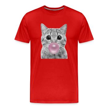 Chat bulle - T-shirt bio Premium Homme - rouge - Devant - Damien (186cm)