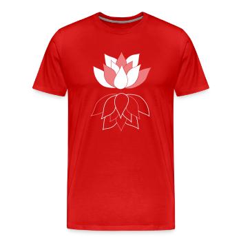 Lotus avec image miroir - T-shirt bio Premium Homme - rouge - Devant - Damien (186cm)