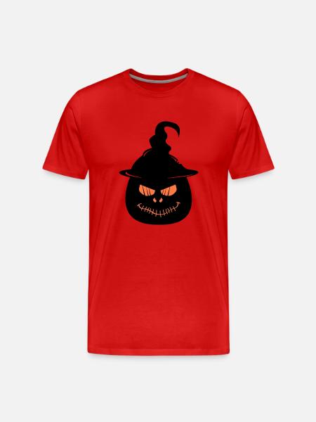 Pumpkin Face - Men's Premium Organic T-Shirt - red