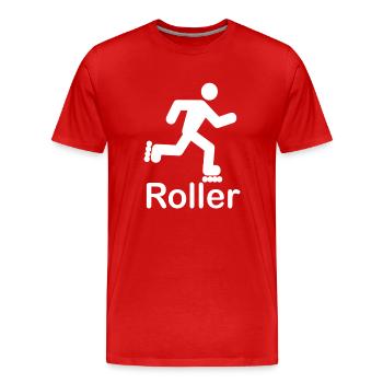 Design pour les fans de roller - T-shirt bio Premium Homme - rouge - Devant - Damien (186cm)