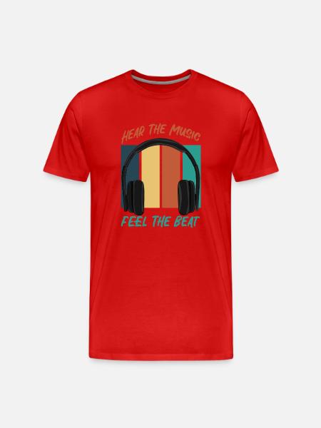 Hear The Music - Men's Premium Organic T-Shirt - red