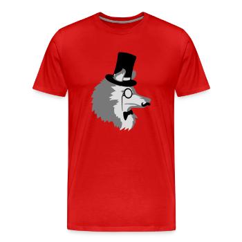 Sir Wolf Gentlemen Cylinder - Men's Premium Organic T-Shirt - red - Front - Damien (186cm)