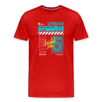 Limited Edition Streetwear - Männer Premium Bio T-Shirt - Rot - Vorne - Damien (186cm)