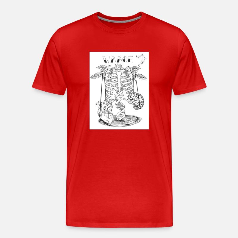 Waage skurril - Männer Premium Bio T-Shirt - Rot