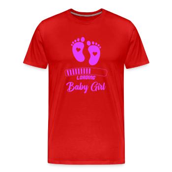 chargement bébé fille - T-shirt bio Premium Homme - rouge - Devant - Damien (186cm)