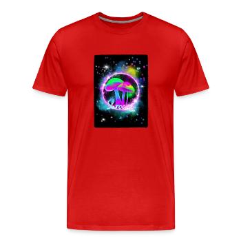 Shrooms - Männer Premium Bio T-Shirt - Rot - Vorne - Damien (186cm)