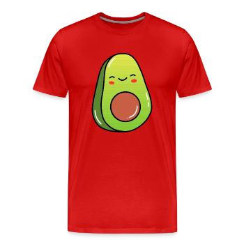 Avocado - Männer Premium Bio T-Shirt - Rot - Vorne - Damien (186cm)