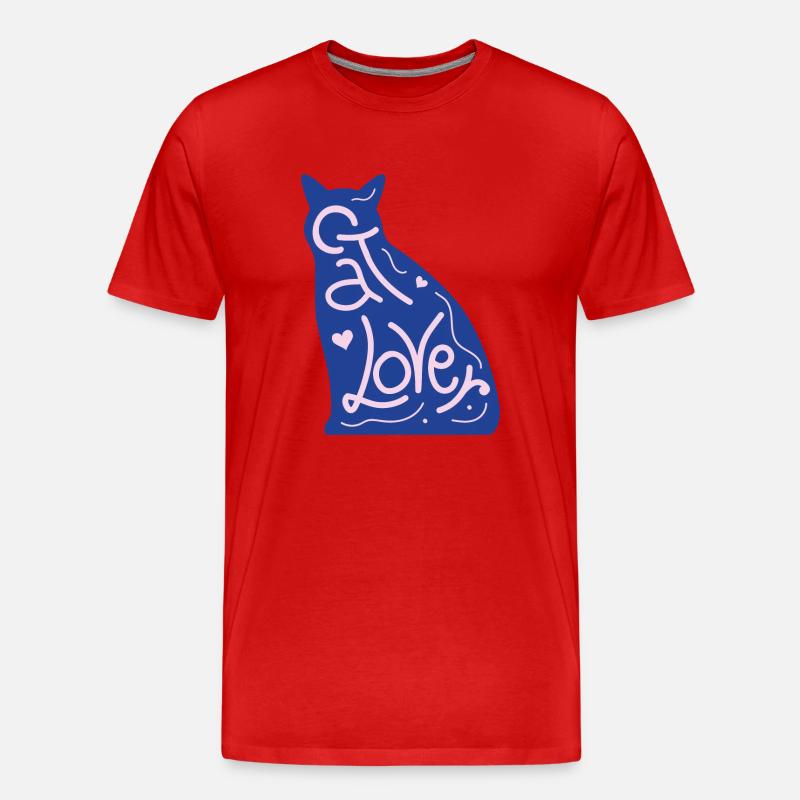 Katze - Männer Premium Bio T-Shirt - Rot