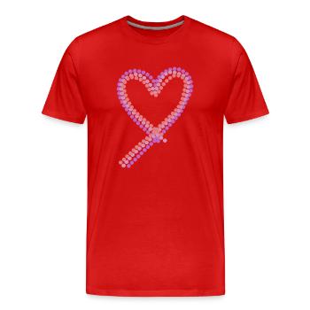 Herz gepunktet - rot rosa - Männer Premium Bio T-Shirt - Rot - Vorne - Damien (186cm)