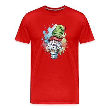 Elf in der Eiswaffel - Männer Premium Bio T-Shirt - Rot - Vorne - Damien (186cm)