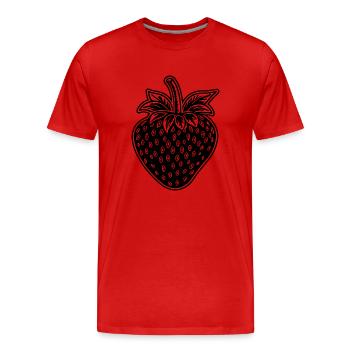 Strawberry Fruit Fruit - Men's Premium Organic T-Shirt - red - Front - Damien (186cm)
