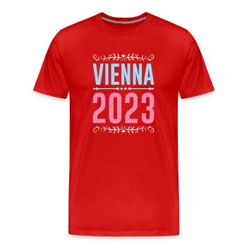 Vienne 2023 Vienne - T-shirt bio Premium Homme - rouge - Devant - Damien (186cm)