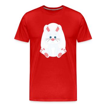 Lapin de Pâques mignon et œuf - T-shirt bio Premium Homme - rouge - Devant - Damien (186cm)
