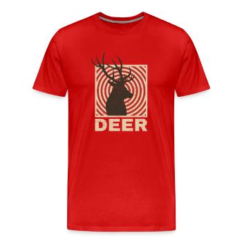 Cerf - T-shirt bio Premium Homme - rouge - Devant - Damien (186cm)