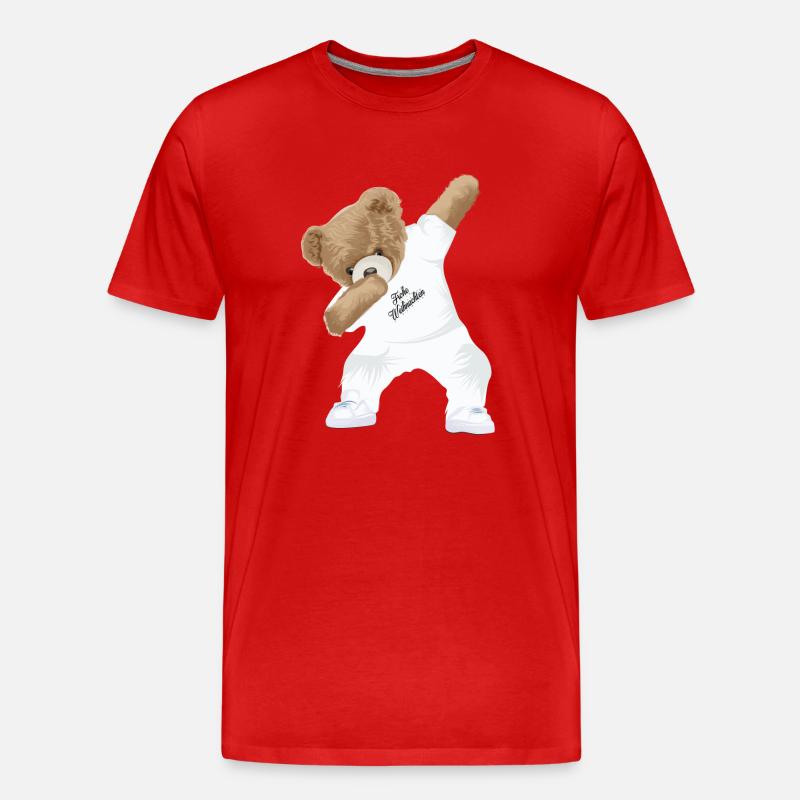Dabbing Teddy - Männer Premium Bio T-Shirt - Rot