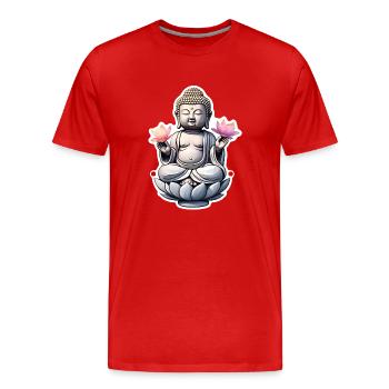 bébé Bouddha - meditation yoga relaxation - T-shirt bio Premium Homme - rouge - Devant - Damien (186cm)