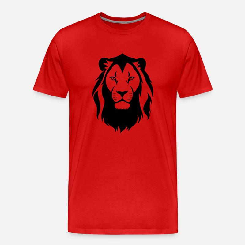 Felin Dschungel Löwenkopf - Männer Premium Bio T-Shirt - Rot