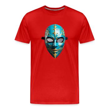 Karneval Maske - Männer Premium Bio T-Shirt - Rot - Vorne - Damien (186cm)
