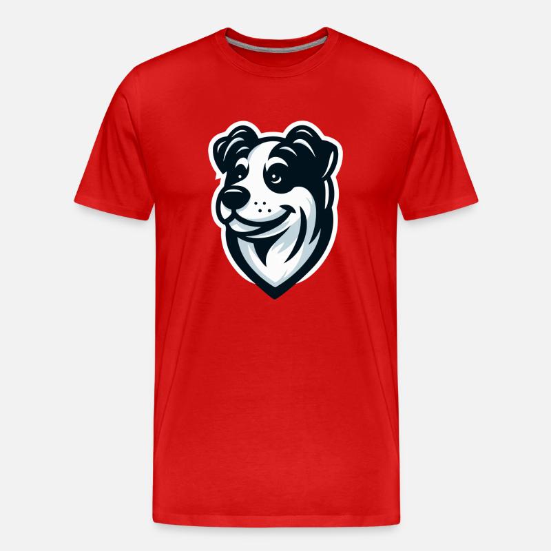 Hündchen: Illustration eines Freundes - Männer Premium Bio T-Shirt - Rot