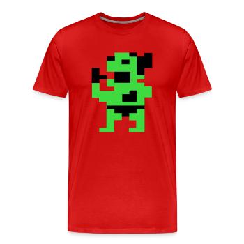 Der dicke Grüne (Pix) - Männer Premium Bio T-Shirt - Rot - Vorne - Damien (186cm)