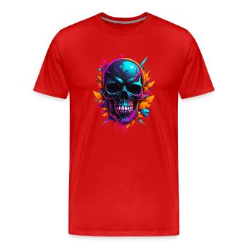 Crâne - T-shirt bio Premium Homme - rouge - Devant - Damien (186cm)