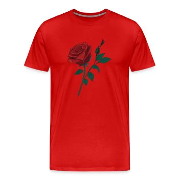 Murmure de la Rose - T-shirt bio Premium Homme - rouge - Devant - Damien (186cm)