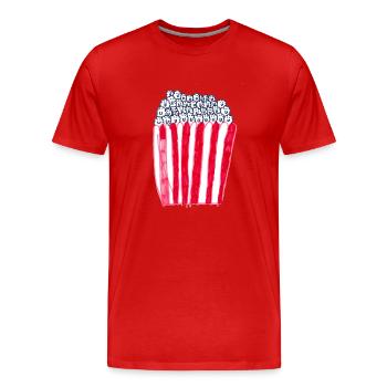Popcorn - Men's Premium Organic T-Shirt - red - Front - Damien (186cm)