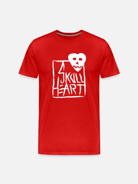 SkullHeart Logo Square White - Men's Premium Organic T-Shirt - red