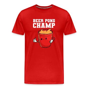 Beerpong Beer Pong Beer Pong Champion - T-shirt bio Premium Homme - rouge - Devant - Damien (186cm)