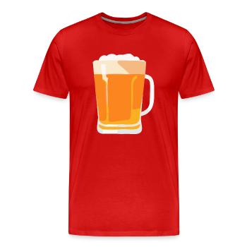 Bier Flsche Krug Saufen Junggesellenabschied 3 - Männer Premium Bio T-Shirt - Rot - Vorne - Damien (186cm)