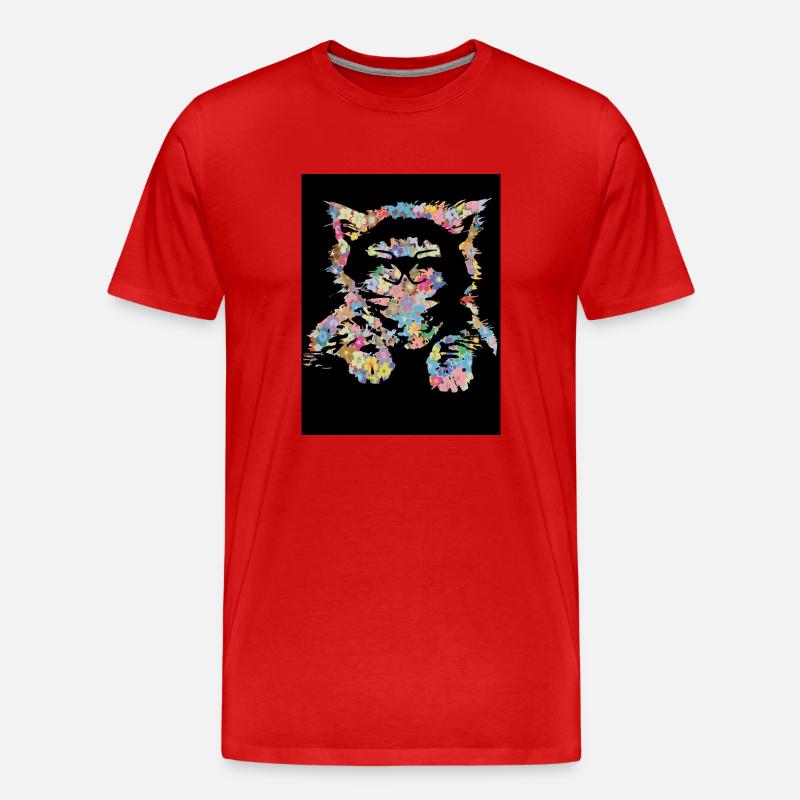 Kissa - Miesten premium luomu-t-paita - punainen