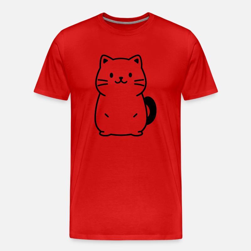 Katze - Männer Premium Bio T-Shirt - Rot