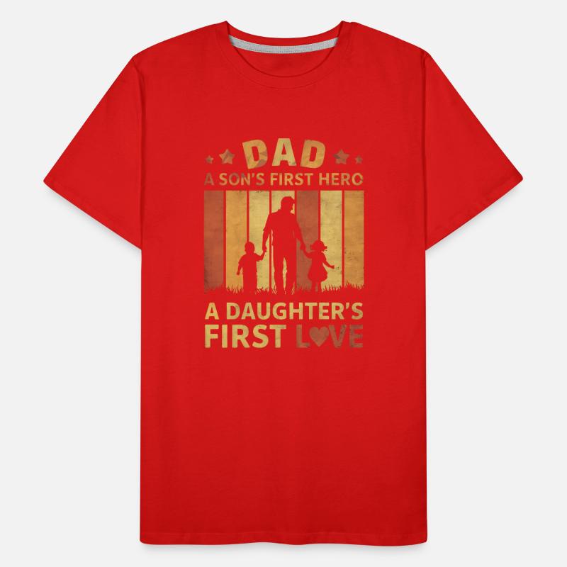 Retro A son's first hero A daughter's first love Men's Premium Organic T-Shirt