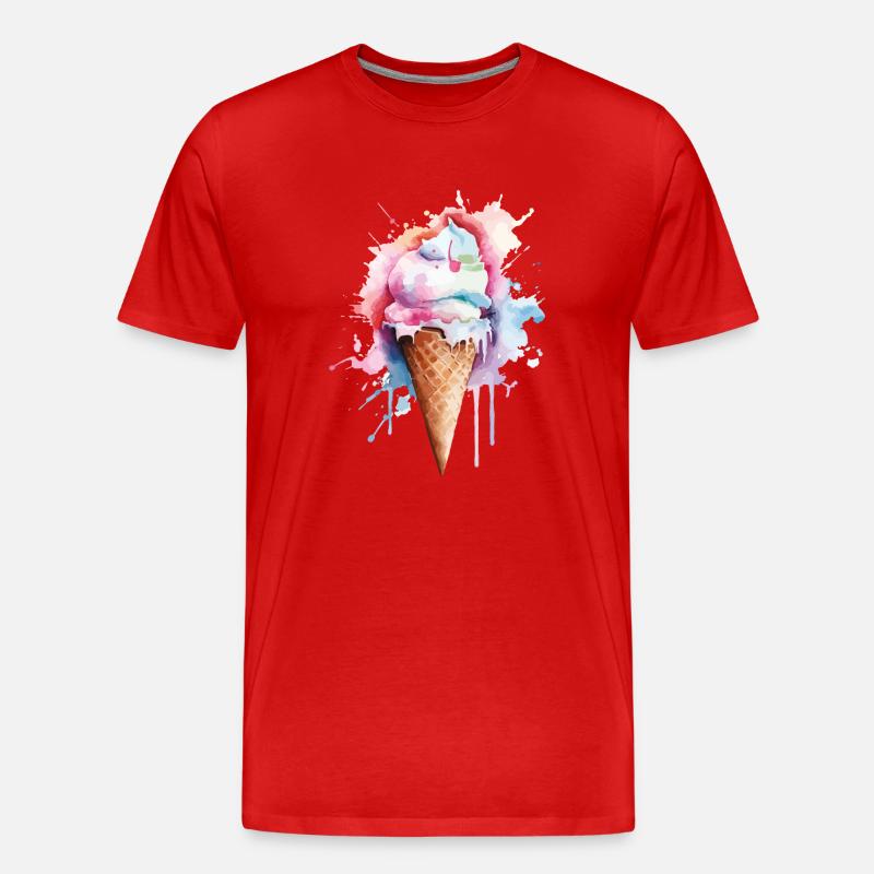 Eis Eiscreme - Männer Premium Bio T-Shirt - Rot