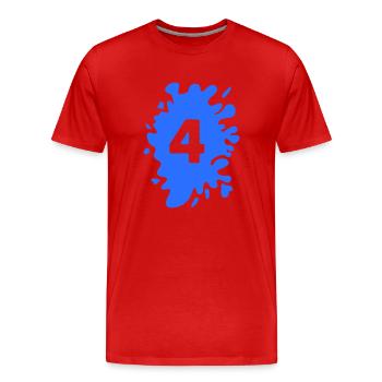 Klecks 4 - Männer Premium Bio T-Shirt - Rot - Vorne - Damien (186cm)