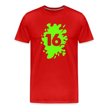 blob 16 - Men's Premium Organic T-Shirt - red - Front - Damien (186cm)