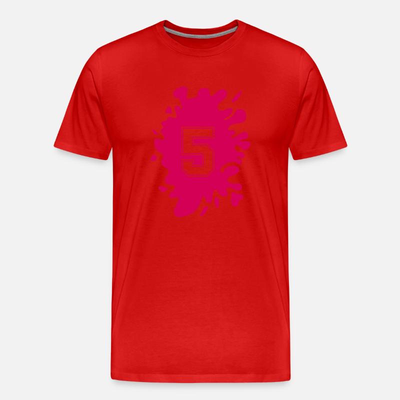 Klecks 5 - Männer Premium Bio T-Shirt - Rot