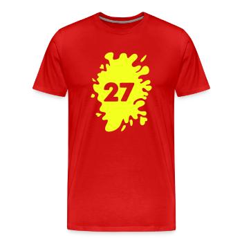 blob 27 - Men's Premium Organic T-Shirt - red - Front - Damien (186cm)