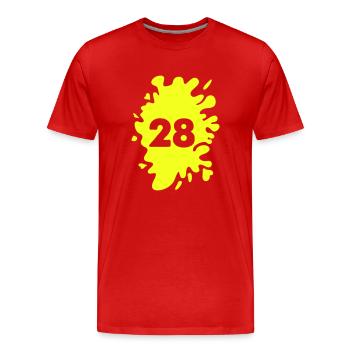 Blobs 28 - Men's Premium Organic T-Shirt - red - Front - Damien (186cm)