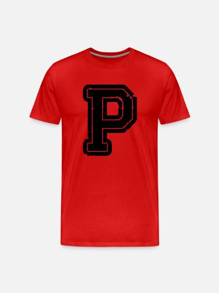 letter P - Men's Premium Organic T-Shirt - red