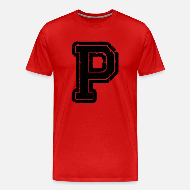 buchstabe P - Männer Premium Bio T-Shirt - Rot