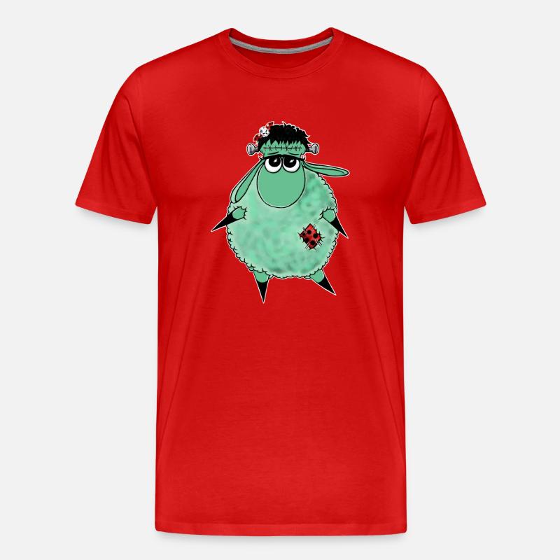 Wolly Sheepling Halloween Monster - Männer Premium Bio T-Shirt - Rot