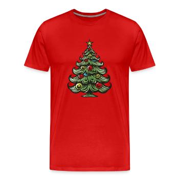 Arbre de Noël - T-shirt bio Premium Homme - rouge - Devant - Damien (186cm)