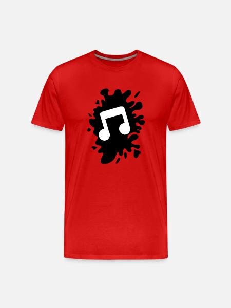 klecks musik note - Männer Premium Bio T-Shirt - Rot