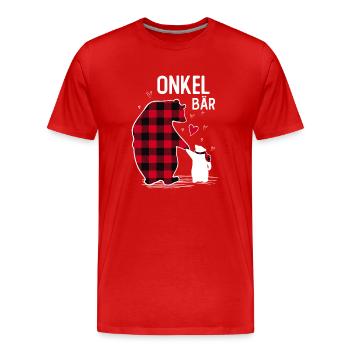 Onkel Bär - Männer Premium Bio T-Shirt - Rot - Vorne - Damien (186cm)