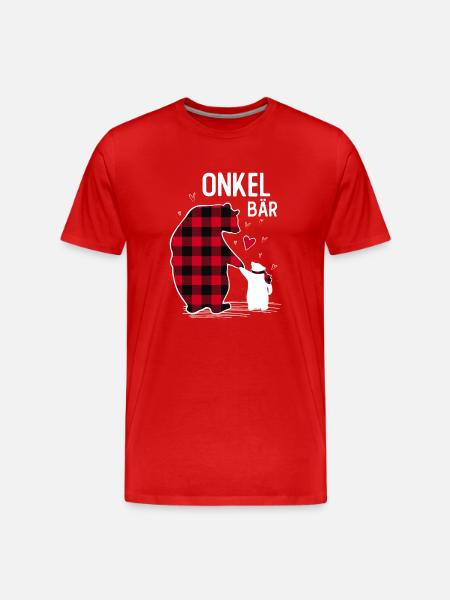 Onkel Bär - Männer Premium Bio T-Shirt - Rot