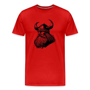 Guerrier viking Odin - T-shirt bio Premium Homme - rouge - Devant - Damien (186cm)